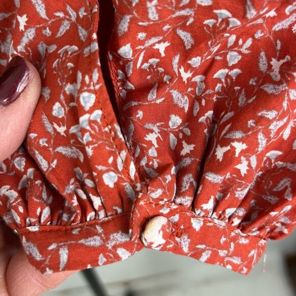 Coco + Jaimeson Crop Top Floral Puff Sleeve Tie Back Small - Picture 5 of 7